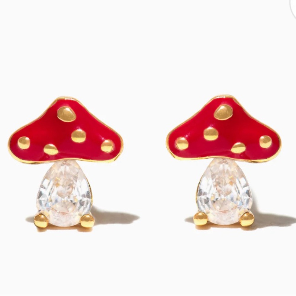 Girls Crew Gold mushroom earrings. NWT
